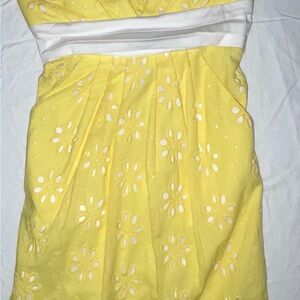 Sequin Hearts Yellow and White Backless Dress